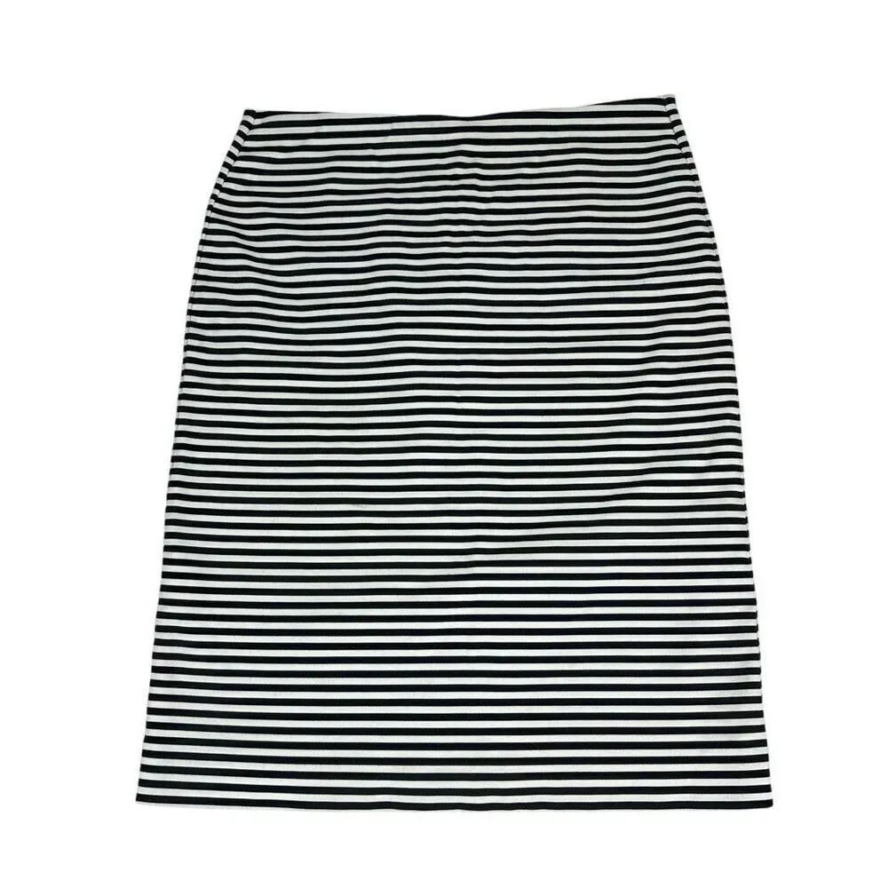 Garnet Hill striped skirt size 2 Black Cream